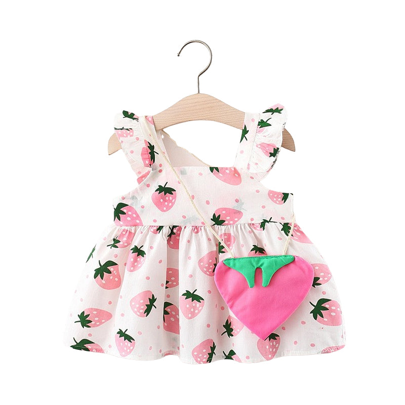 Baby Kid Girls Fruit Polka dots Print Dresses Wholesale 220330326