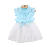 Load image into Gallery viewer, Baby Girls Flower Bow Embroidered Dresses Wholesale 22033033
