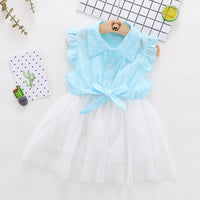 Load image into Gallery viewer, Baby Girls Flower Bow Embroidered Dresses Wholesale 22033033
