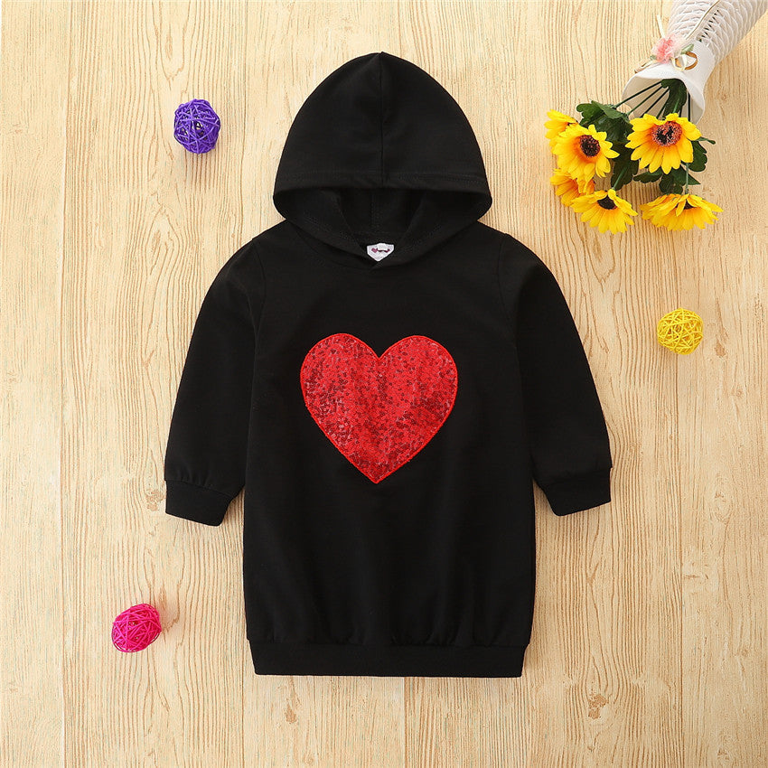 Baby Kid Girls Love heart Print Valentine's Day Hoodies&Swearshirts Wholesale 220330339