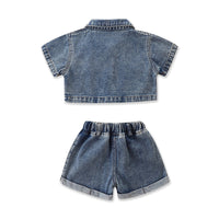 Load image into Gallery viewer, 2 Pieces Set Baby Kid Girls Solid Color Jackets&amp;Outwears And Shorts Wholesale 220330341
