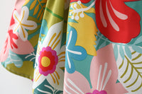 Load image into Gallery viewer, Baby Kid Girls Flower Print Beach Dresses And Hats Wholesale 220330357
