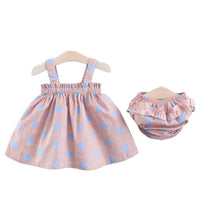 Load image into Gallery viewer, 2 Pieces Set Baby Girls Polka dots Checked Print Tops And Shorts Wholesale 22033036
