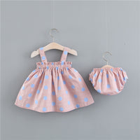 Load image into Gallery viewer, 2 Pieces Set Baby Girls Polka dots Checked Print Tops And Shorts Wholesale 22033036
