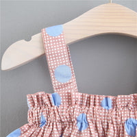 Load image into Gallery viewer, 2 Pieces Set Baby Girls Polka dots Checked Print Tops And Shorts Wholesale 22033036
