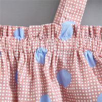 Load image into Gallery viewer, 2 Pieces Set Baby Girls Polka dots Checked Print Tops And Shorts Wholesale 22033036

