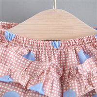 Load image into Gallery viewer, 2 Pieces Set Baby Girls Polka dots Checked Print Tops And Shorts Wholesale 22033036
