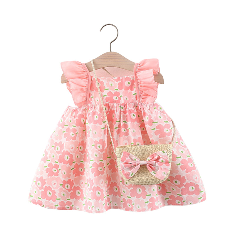 Baby Kid Girls Fruit Print Dresses And Bag Wholesale 220330361