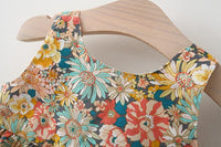 Load image into Gallery viewer, Baby Girls Flower Bow Print Beach Dresses And Accessories Hats Wholesale 220330367

