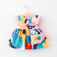 Load image into Gallery viewer, Baby Girls Fruit Print Dresses Wholesale 220330371
