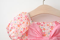 Load image into Gallery viewer, Baby Girls Flower Bow Print Dresses Wholesale 220330372

