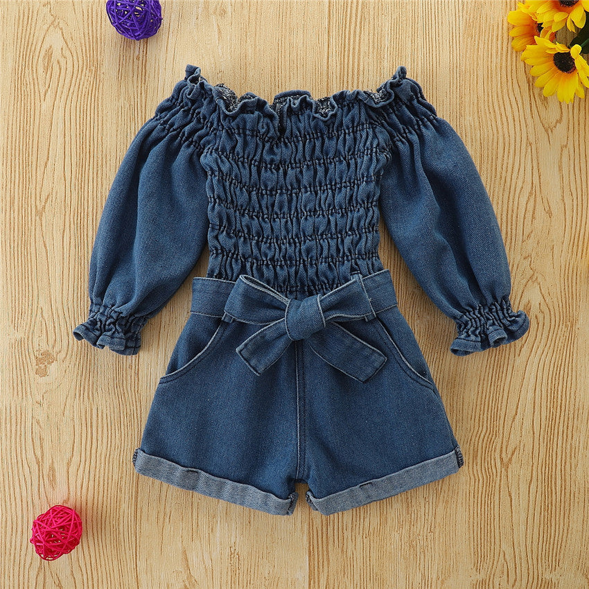 Baby Kid Girls Solid Color Rompers Wholesale 220330376