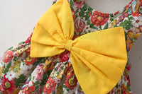 Load image into Gallery viewer, Baby Kid Girls Flower Bow Print Dresses And Hats Wholesale 220330388
