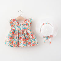 Load image into Gallery viewer, Baby Kid Girls Flower Bow Print Dresses Wholesale 220330394
