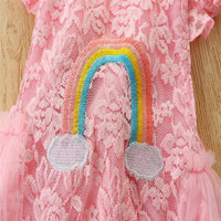 Load image into Gallery viewer, Baby Girls Rainbow Bow Lace Embroidered Rompers Wholesale 220330408
