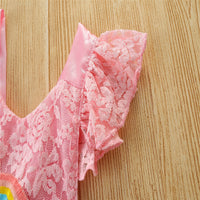 Load image into Gallery viewer, Baby Girls Rainbow Bow Lace Embroidered Rompers Wholesale 220330408
