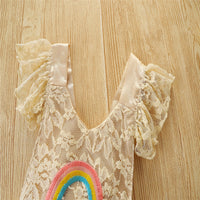 Load image into Gallery viewer, Baby Girls Rainbow Bow Lace Embroidered Rompers Wholesale 220330408
