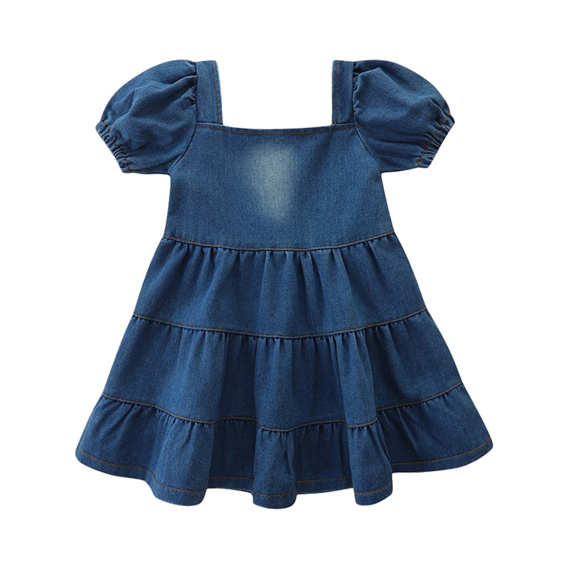 Baby Kid Girls Solid Color Bow Dresses Wholesale 220330409