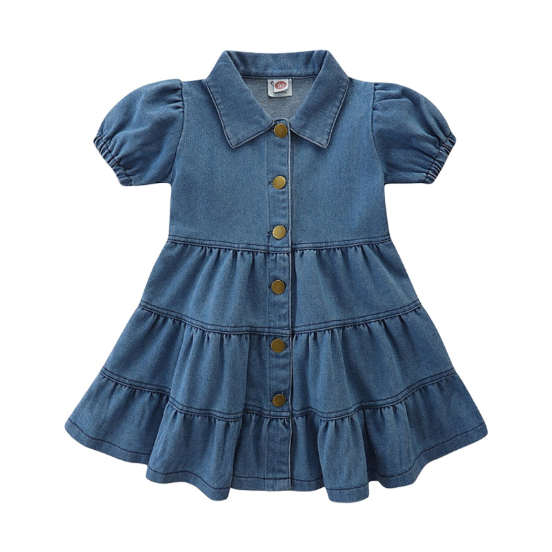 Baby Kid Girls Solid Color Bow Dresses Wholesale 220330409