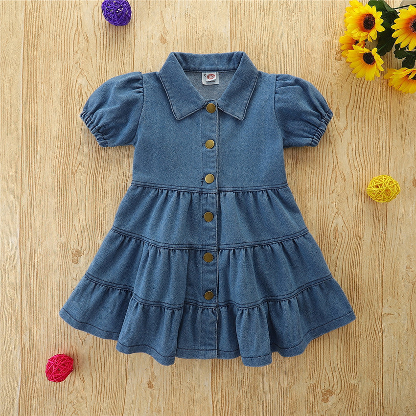 Baby Kid Girls Solid Color Bow Dresses Wholesale 220330409