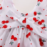 Load image into Gallery viewer, Baby Kid Girls Fruit Polka dots Bow Print Beach Dresses Wholesale 22033041
