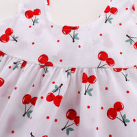 Load image into Gallery viewer, Baby Kid Girls Fruit Polka dots Bow Print Beach Dresses Wholesale 22033041
