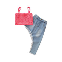 Load image into Gallery viewer, 2 Pieces Set Baby Kid Girls Letters Tops And Bow Skirts Wholesale 220330412
