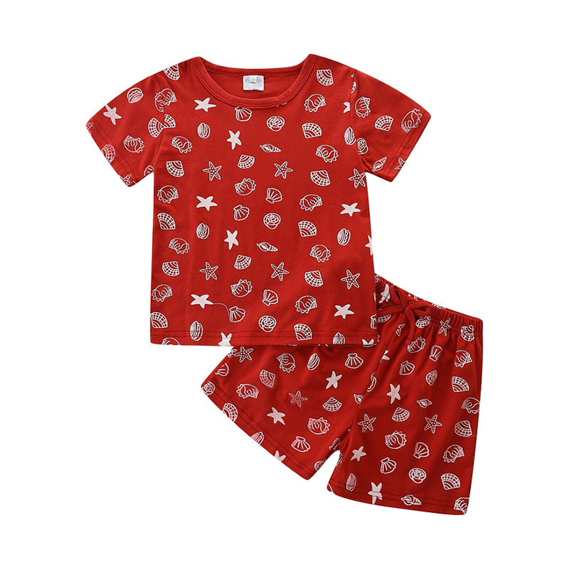 2 Pieces Set Baby Kid Girls Star Print T-Shirts And Shorts Wholesale 220330419