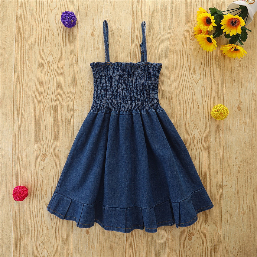 Baby Kid Girls Solid Color Dresses Wholesale 220330420