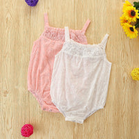 Load image into Gallery viewer, Baby Kid Girls Solid Color Flower Embroidered Rompers Wholesale 220330425
