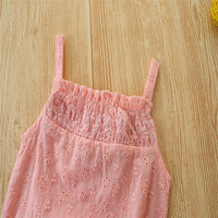 Load image into Gallery viewer, Baby Kid Girls Solid Color Flower Embroidered Rompers Wholesale 220330425
