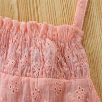 Load image into Gallery viewer, Baby Kid Girls Solid Color Flower Embroidered Rompers Wholesale 220330425
