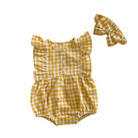 Load image into Gallery viewer, Baby Girls Checked Rompers Wholesale 220330436
