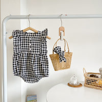 Load image into Gallery viewer, Baby Girls Checked Rompers Wholesale 220330436
