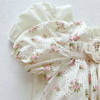 Load image into Gallery viewer, Baby Kid Girls Solid Color Flower Print Rompers Wholesale 220330454
