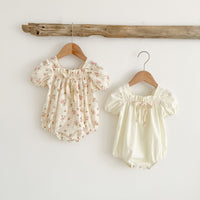 Load image into Gallery viewer, Baby Kid Girls Solid Color Flower Print Rompers Wholesale 220330454
