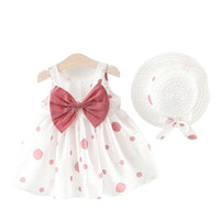 Load image into Gallery viewer, Baby Kid Girls Flower Polka dots Bow Print Dresses Wholesale 22033047

