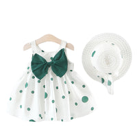 Load image into Gallery viewer, Baby Kid Girls Flower Polka dots Bow Print Dresses Wholesale 22033047
