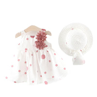 Load image into Gallery viewer, Baby Kid Girls Flower Polka dots Bow Print Dresses Wholesale 22033047
