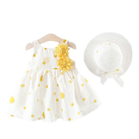 Load image into Gallery viewer, Baby Kid Girls Flower Polka dots Bow Print Dresses Wholesale 22033047
