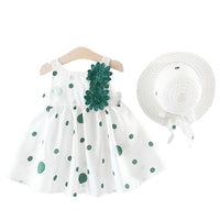 Load image into Gallery viewer, Baby Kid Girls Flower Polka dots Bow Print Dresses Wholesale 22033047
