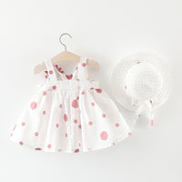 Load image into Gallery viewer, Baby Kid Girls Flower Polka dots Bow Print Dresses Wholesale 22033047
