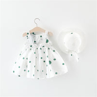 Load image into Gallery viewer, Baby Kid Girls Flower Polka dots Bow Print Dresses Wholesale 22033047
