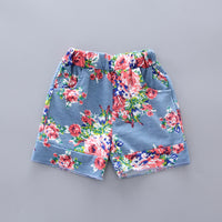 Load image into Gallery viewer, 2 Pieces Set Baby Kid Girls Striped Letters Print Tops And Flower Shorts Wholesale 22033049
