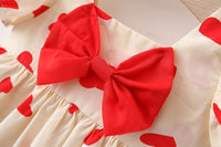 Load image into Gallery viewer, Baby Kid Girls Love heart Bow Print Dresses Wholesale 220330504
