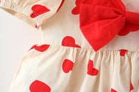 Load image into Gallery viewer, Baby Kid Girls Love heart Bow Print Dresses Wholesale 220330504
