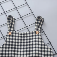 Load image into Gallery viewer, 2 Pieces Set Baby Kid Girls Cartoon Print Tops And Checked Rompers Wholesale 22033053
