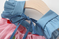 Load image into Gallery viewer, Baby Kid Girls Color-blocking Fruit Bow Lace Dresses Wholesale 220330531
