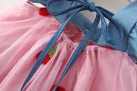Load image into Gallery viewer, Baby Kid Girls Color-blocking Fruit Bow Lace Dresses Wholesale 220330531
