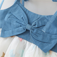 Load image into Gallery viewer, Baby Kid Girls Color-blocking Star Bow Beach Dresses Wholesale 22033054
